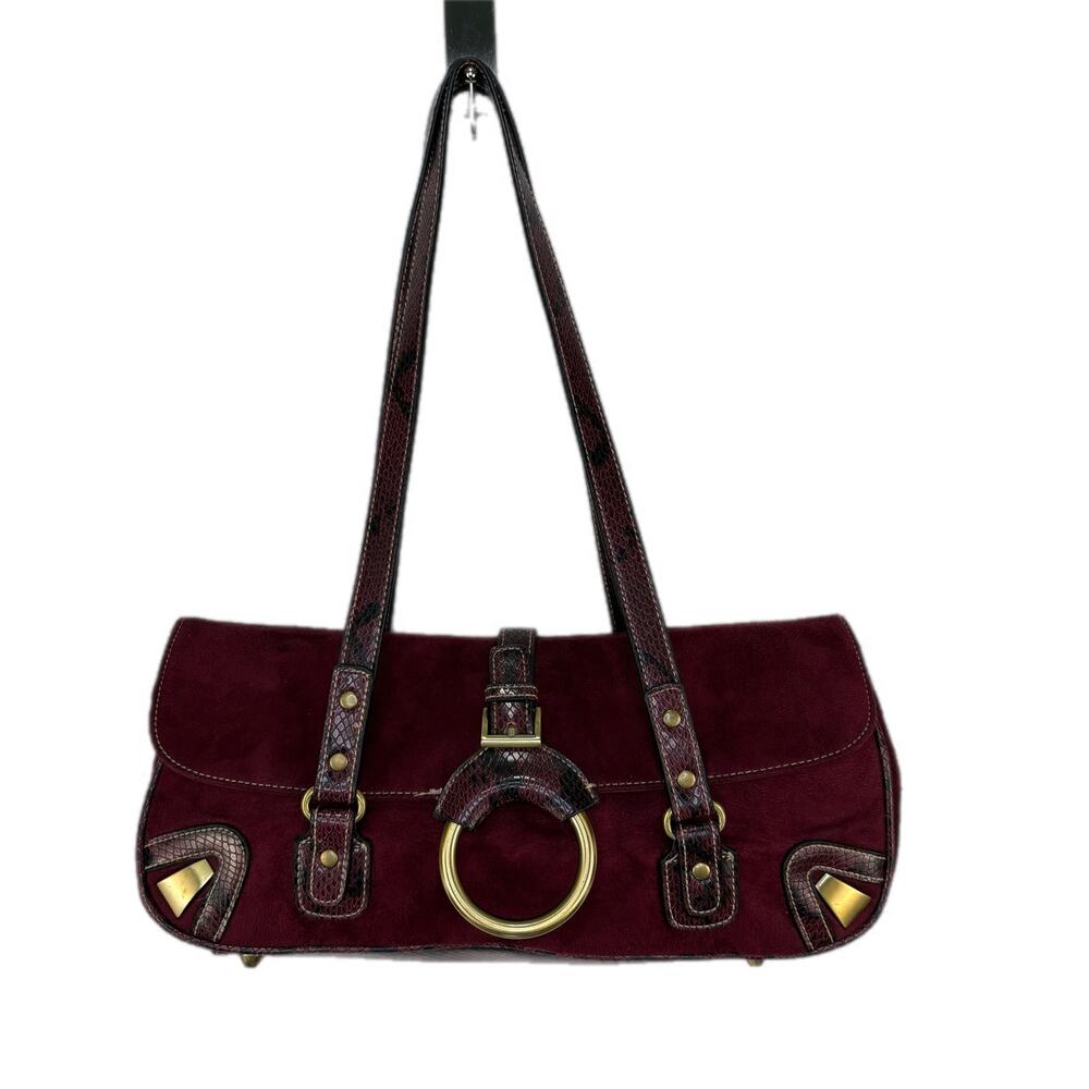 Y2K Bisou Bisou Burgundy Shoulder Bag